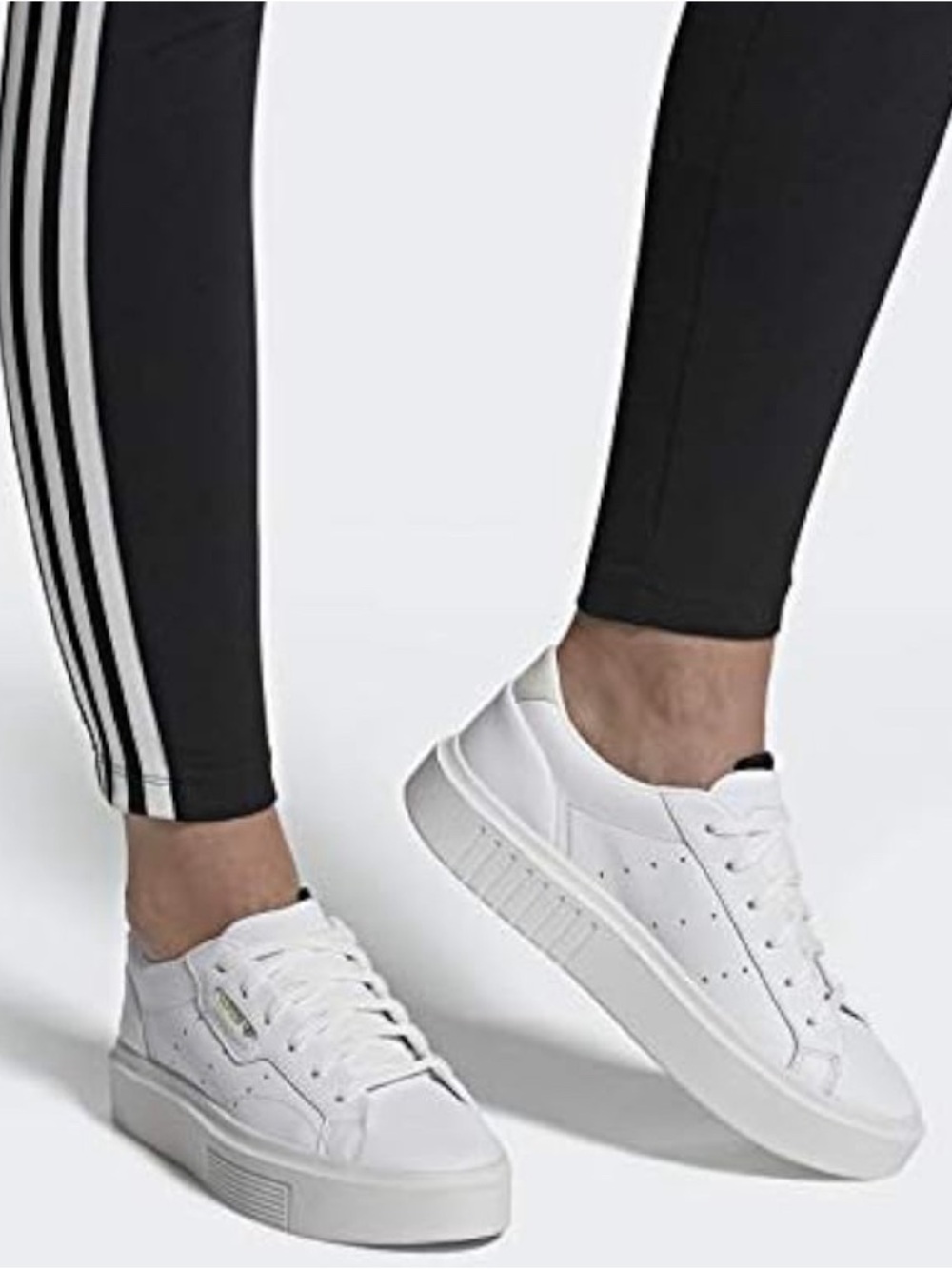 Adidas Originals Women's White Sleek Super Sneaker Shoe Size 7